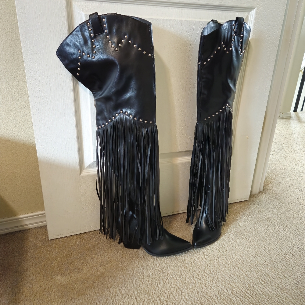 Fringe Cowgirl Boots 7